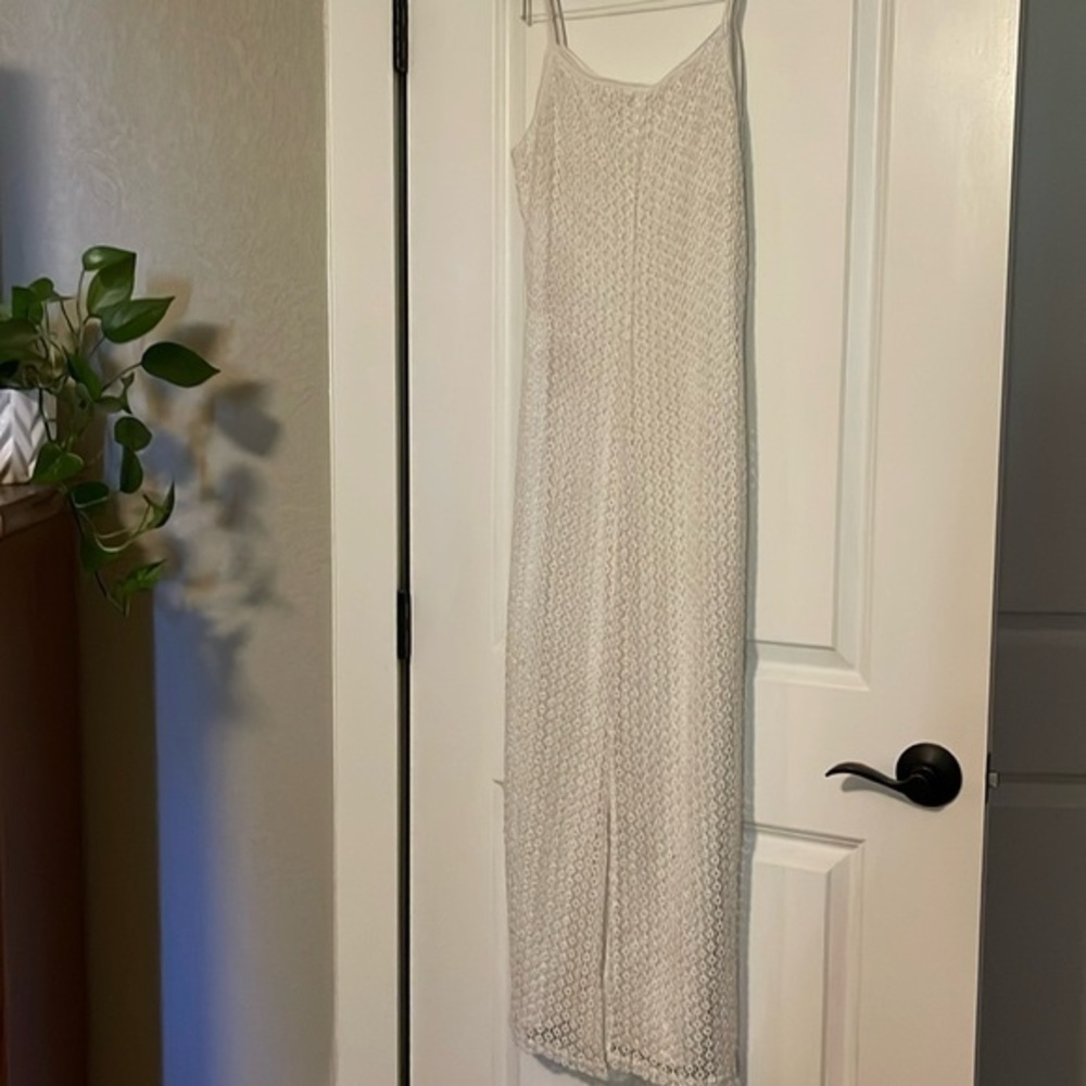 White Fishnet Maxi Dress